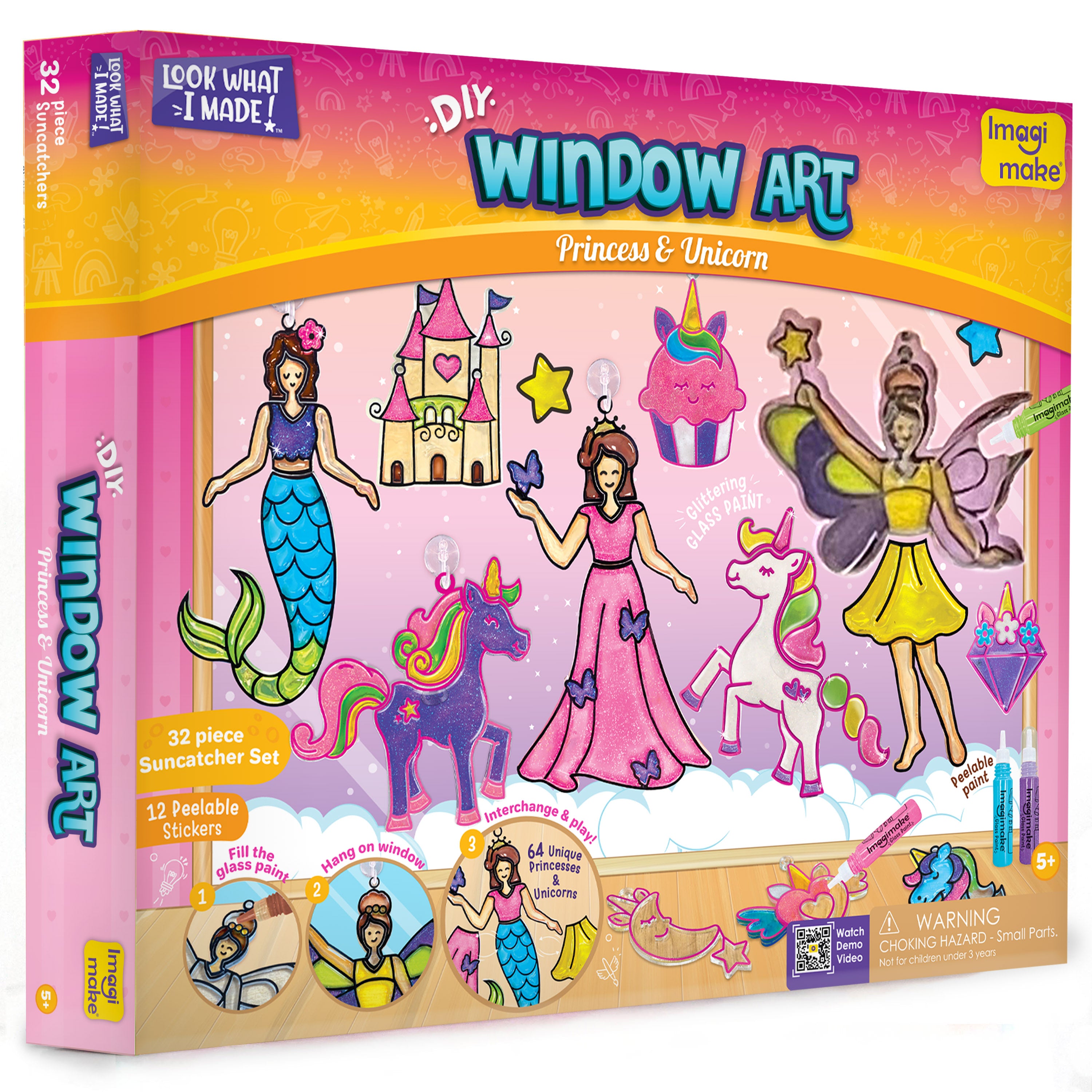Window Art for Kids - Princess and Unicorn | Suncatcher Kits , Arts and Crafts for Ages 5-7 | Toys for Boys & Girls Ages 6-8-10-12 | Birthday Gifts for 5 6 7 8 9 10 11 12 Years Old