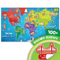 World Map Learning Wall Chart | 100+ Reusable Stickers