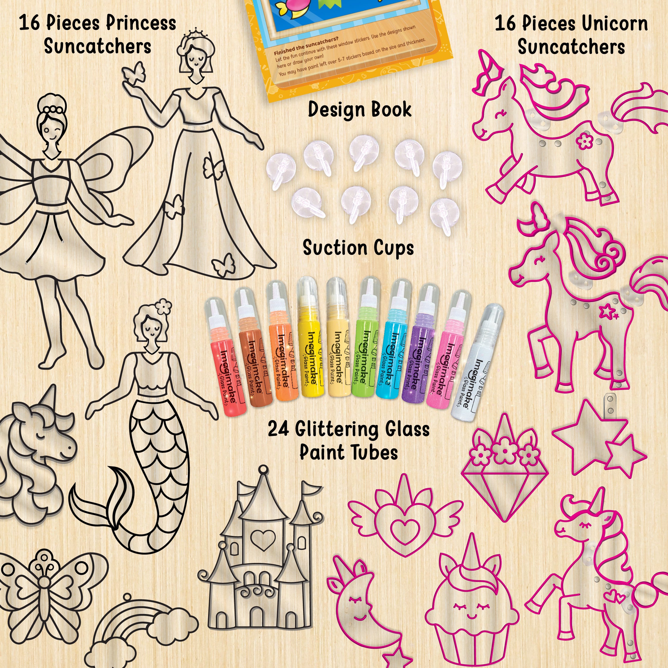 Window Art for Kids - Princess and Unicorn | Suncatcher Kits , Arts and Crafts for Ages 5-7 | Toys for Boys & Girls Ages 6-8-10-12 | Birthday Gifts for 5 6 7 8 9 10 11 12 Years Old