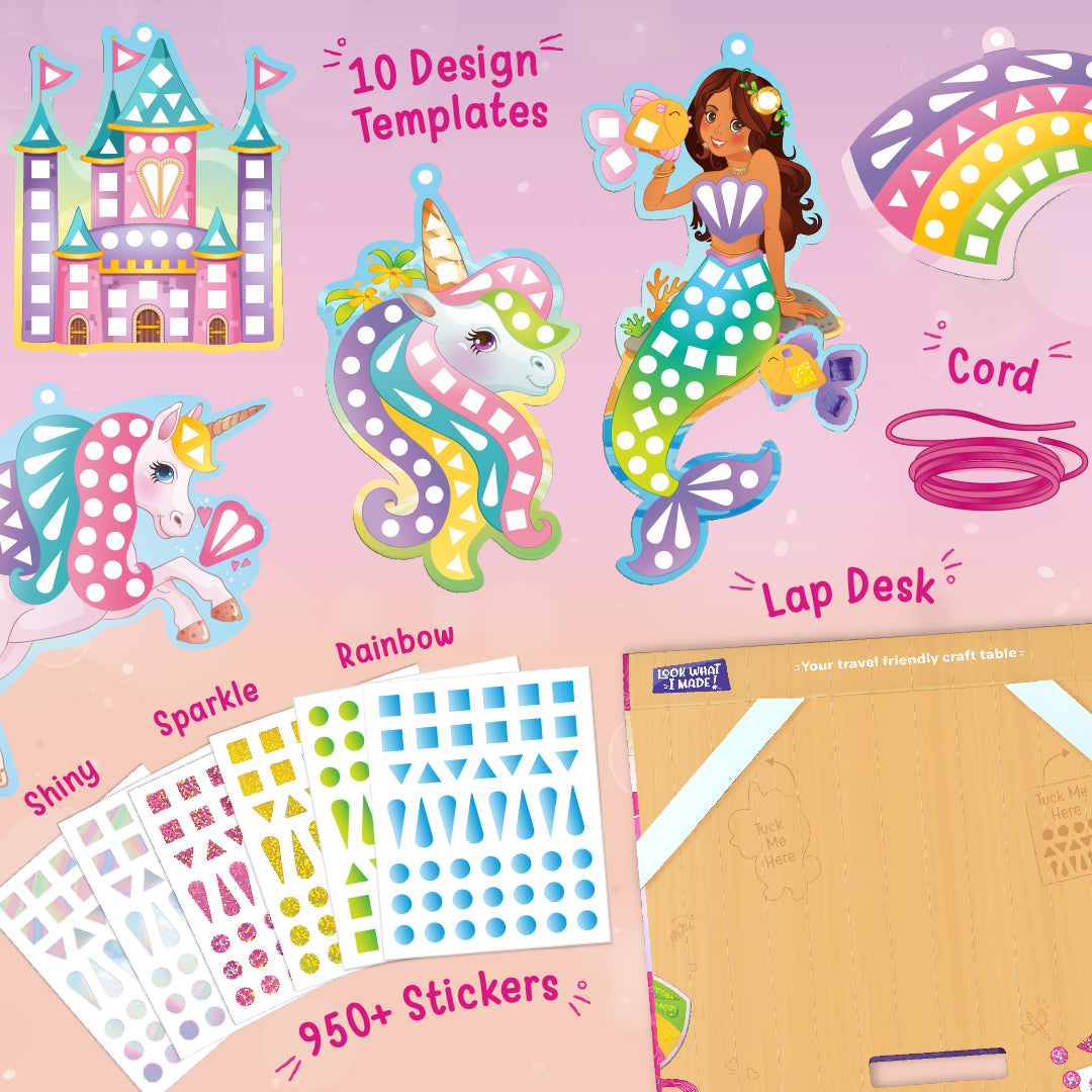 Ultimate Princess Craft Mega Bundle | 5-in-1 Gift Set for Girls | Dress Up, Bracelets, Window Art & Crafts