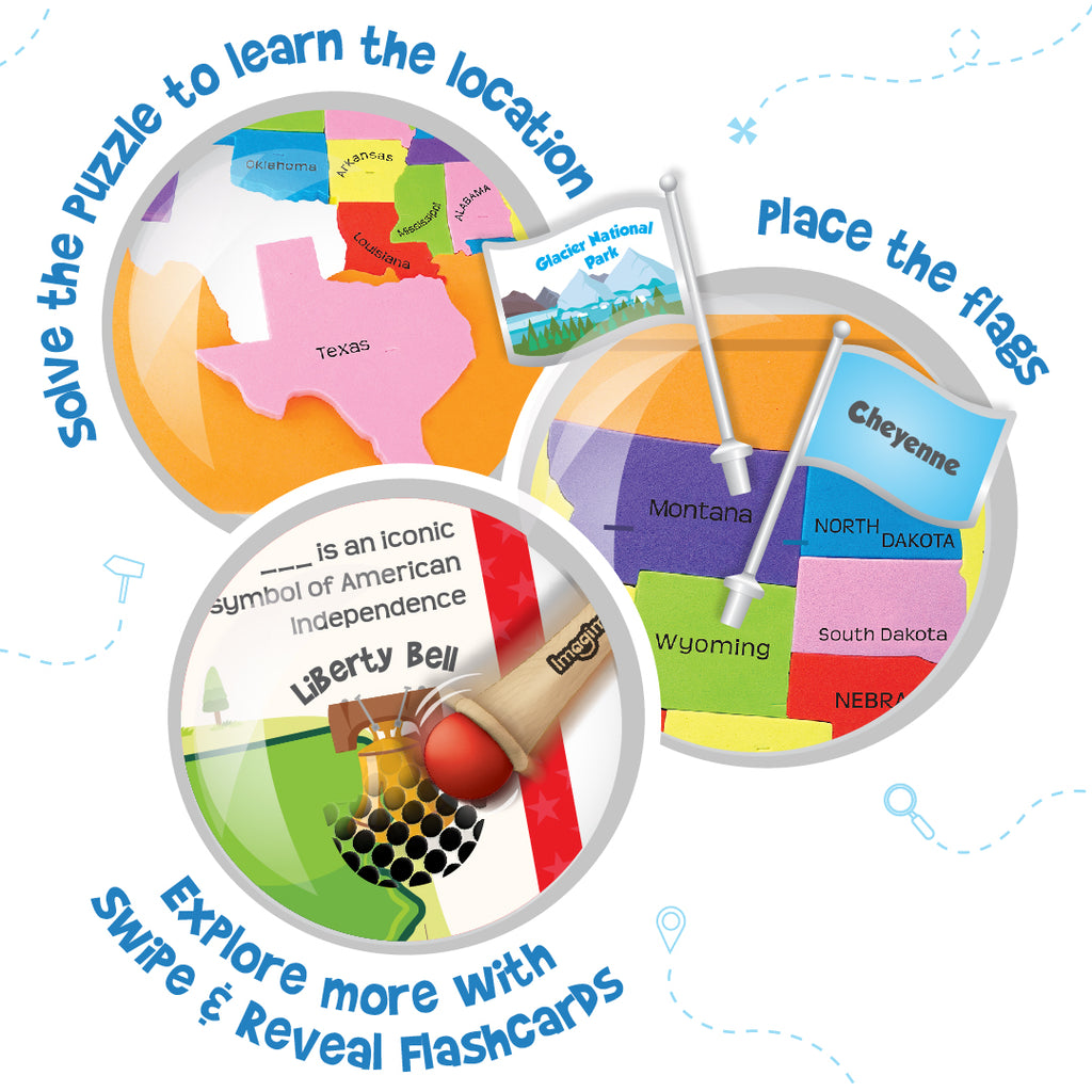 Mapology USA with Flags Puzzle  & Flashcards