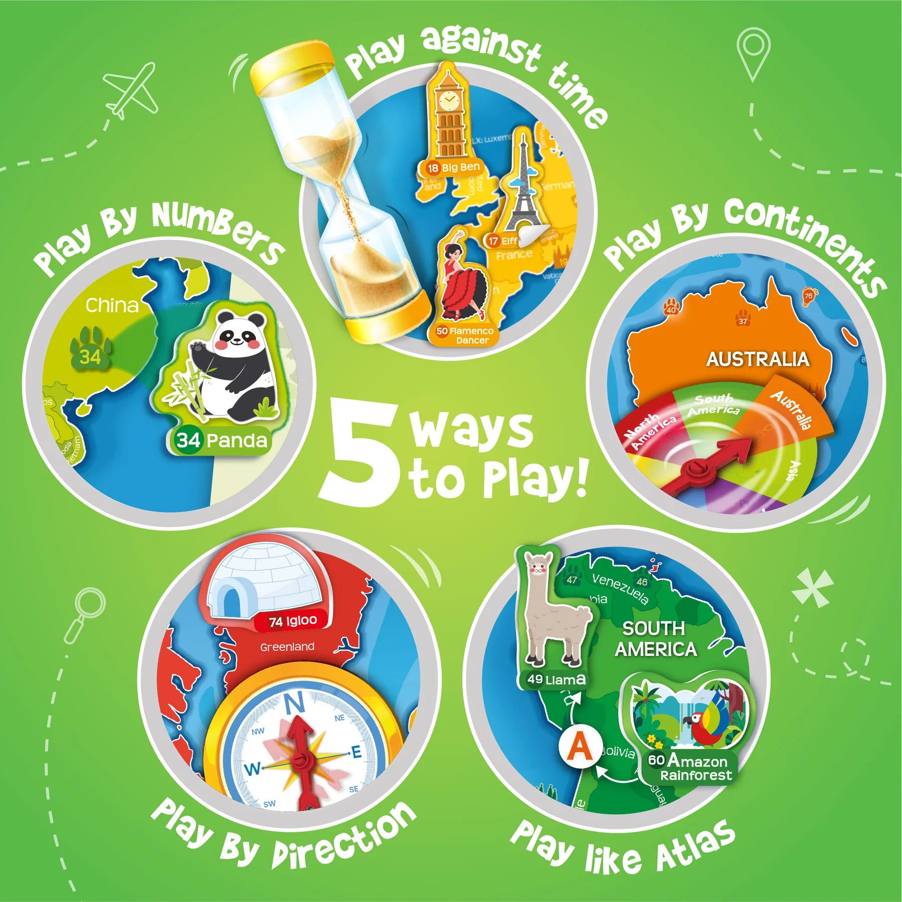 World Map Wall Chart with Reusable Stickers