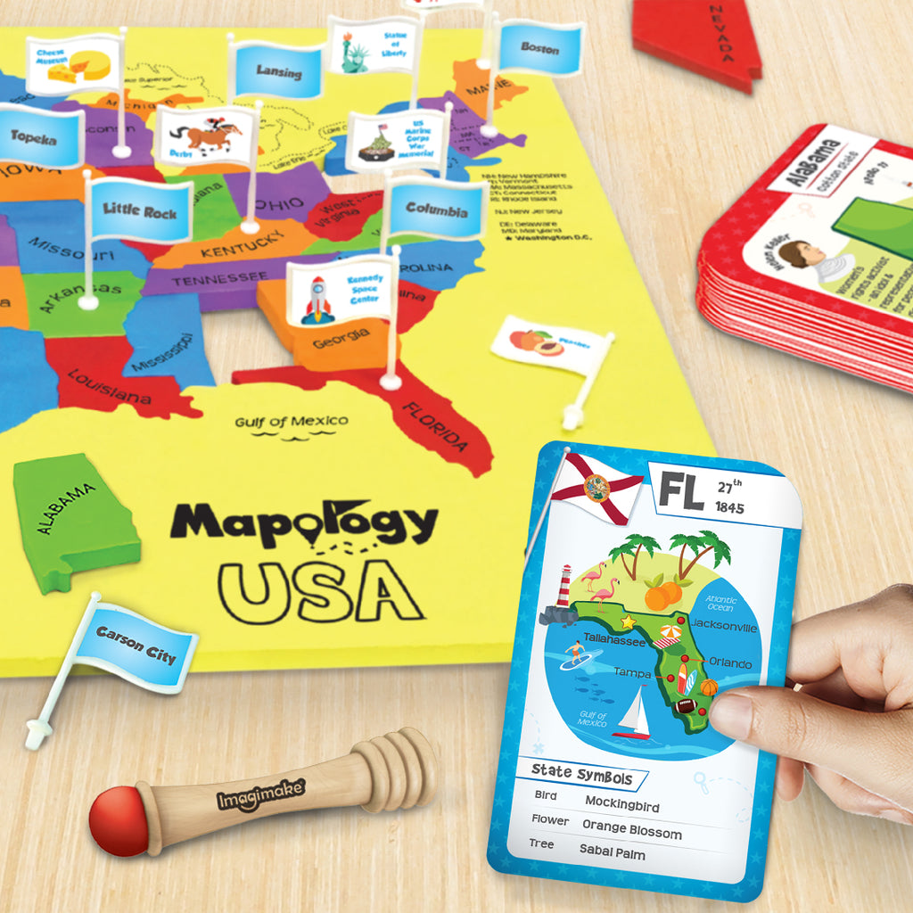 Mapology USA with Flags Puzzle  & Flashcards