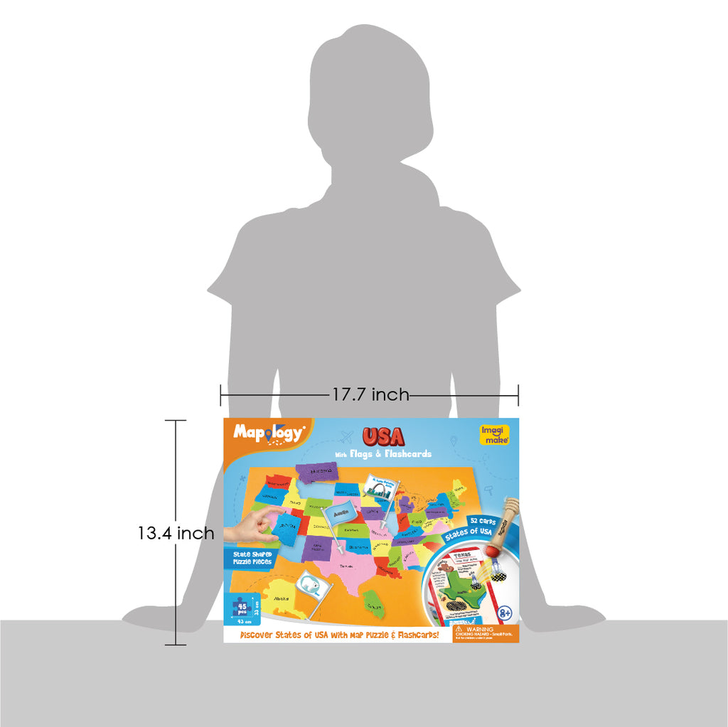 Mapology USA with Flags Puzzle  & Flashcards