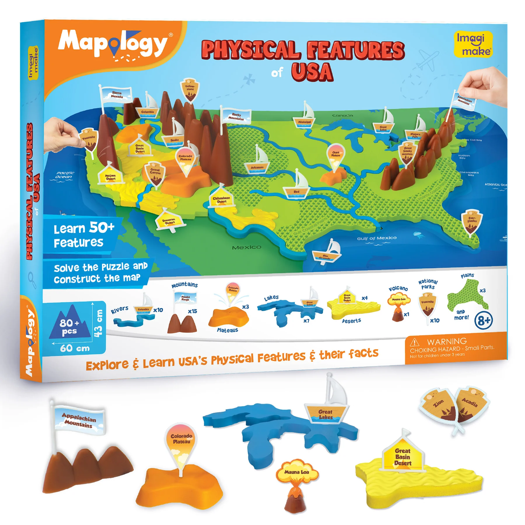 Mapology Physical Map - USA Puzzle