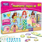 Magnetic Dress-Up Mermaid | Pretend Play Toys for Girls | 30 Magnetic Dresses & Accessories | Interchange & Create Unlimited Outfits | Birthday Gift for Girls Ages 3,4,5,6,7,Multicolour
