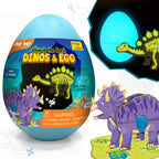 Glow in The Dark Dinosaur Figure Set & Egg - Blue