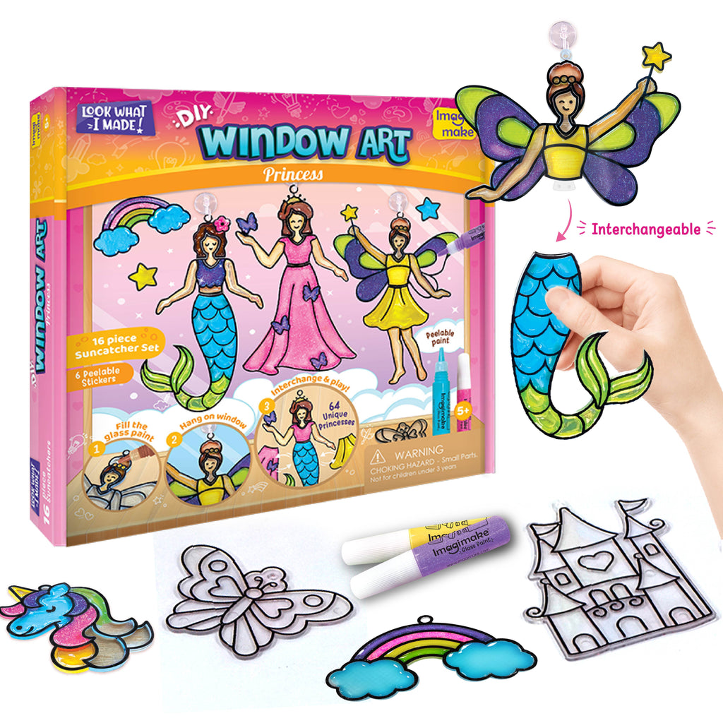 Ultimate Princess Craft Mega Bundle | 5-in-1 Gift Set for Girls | Dress Up, Bracelets, Window Art & Crafts