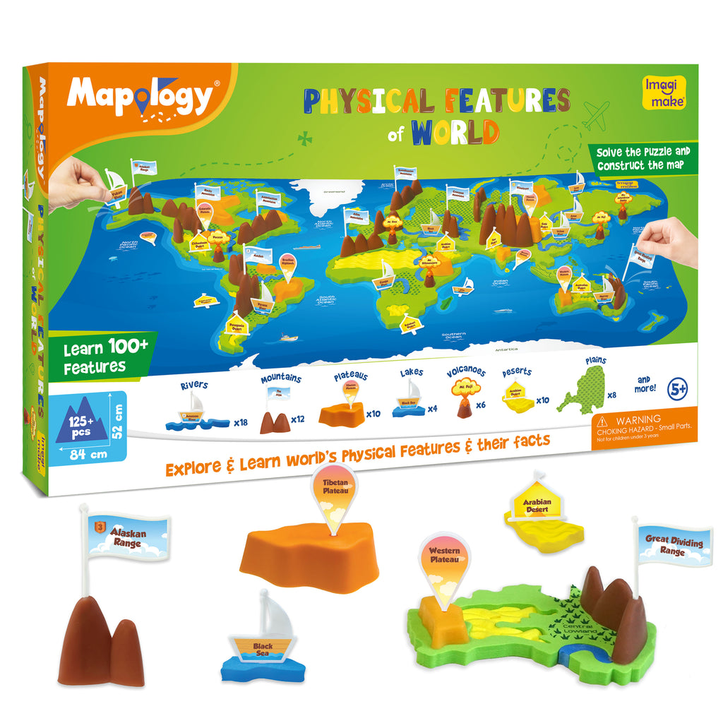 Mapology Physical Map - World