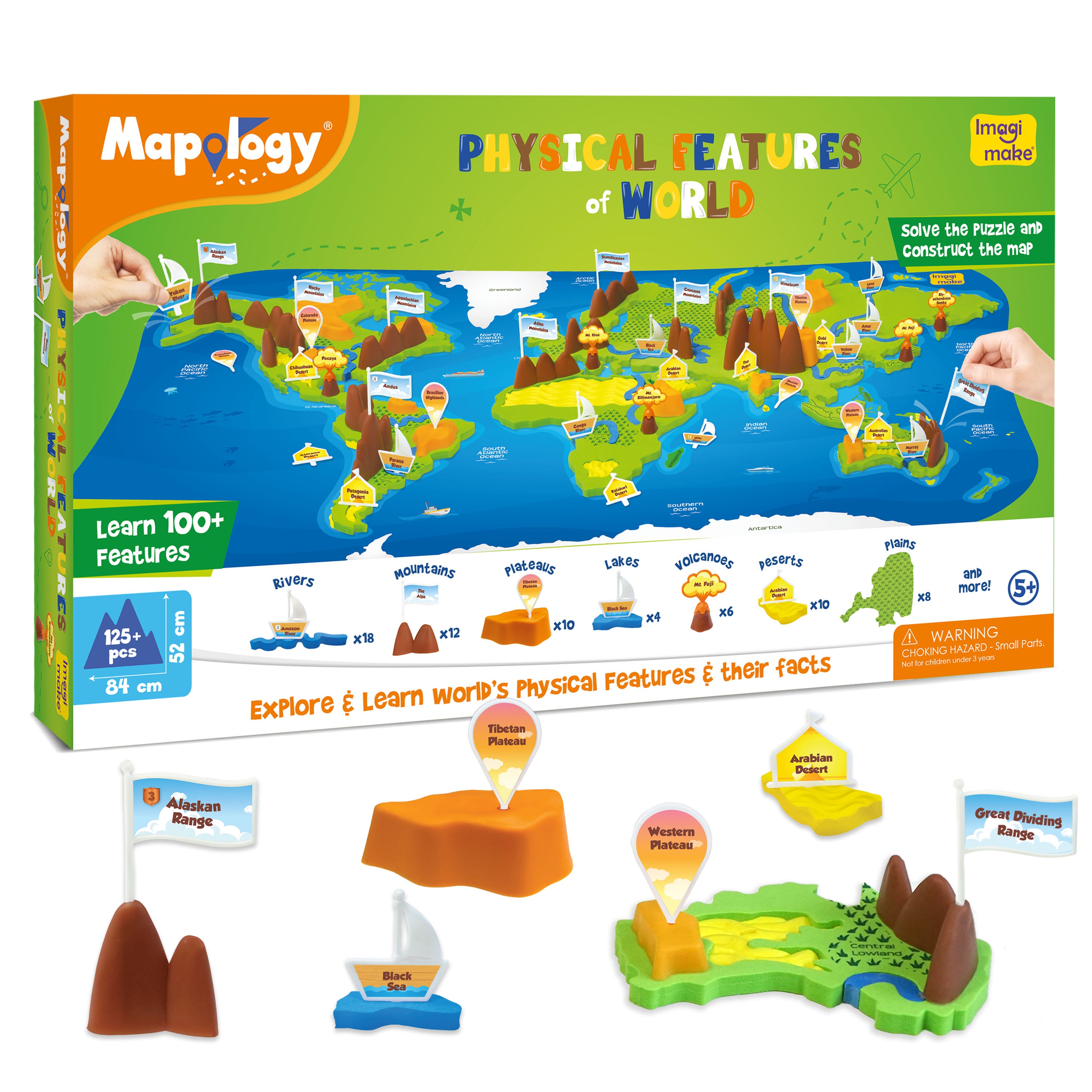 Mapology Physical Map - World