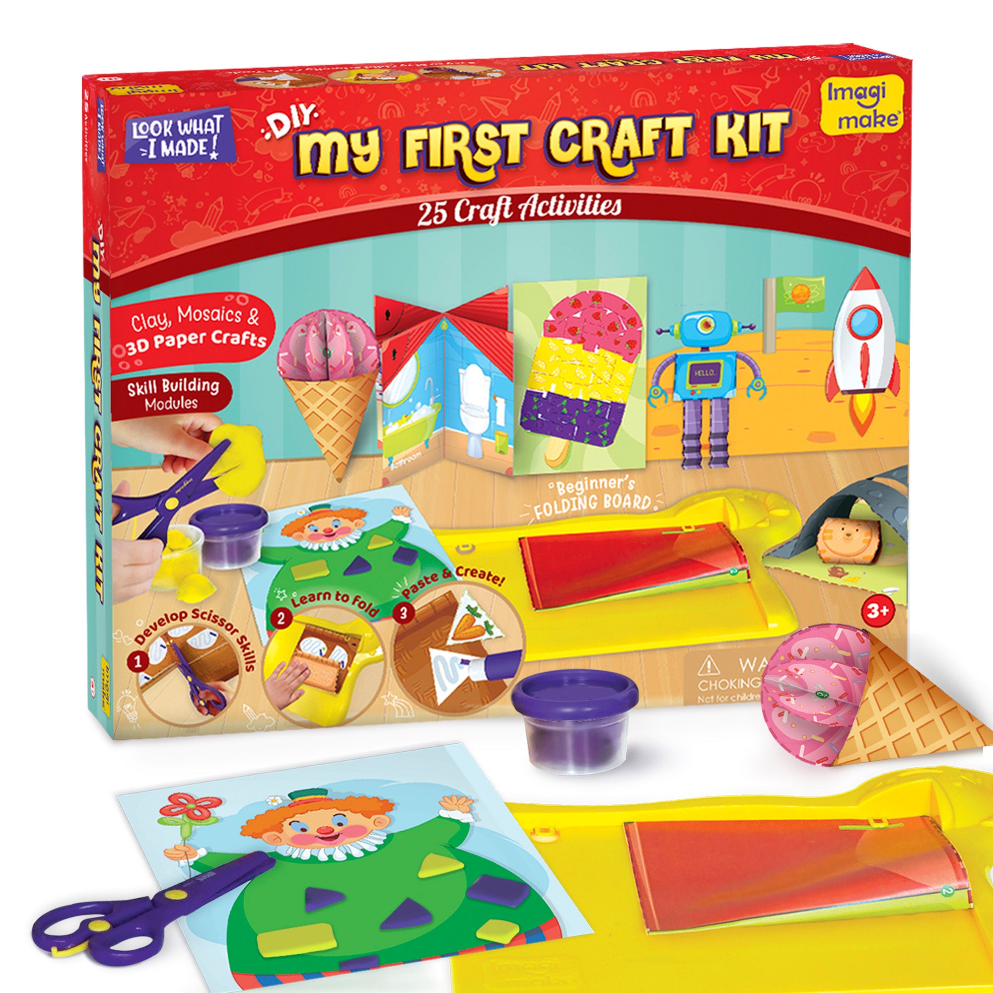 My First Craft Kit | 25 Craft Activities in Scissor Skills Activity Book | Toddler Arts and Crafts for Kids Ages 3,4,5,6 | Toddler Girls Toys | Perfect Gifts for 3 Year Old Girl and Boy