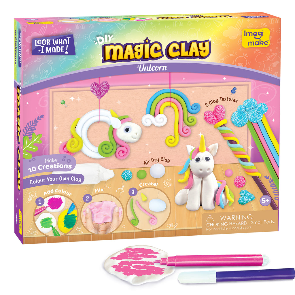 Magic Clay | Colour & Create | Unicorn Craft Kit | Air Dry Clay for Art & Craft | Make 10 Super Clay Creations | Birthday Gift for 5,6,7,8 Year Old Girls & Boys