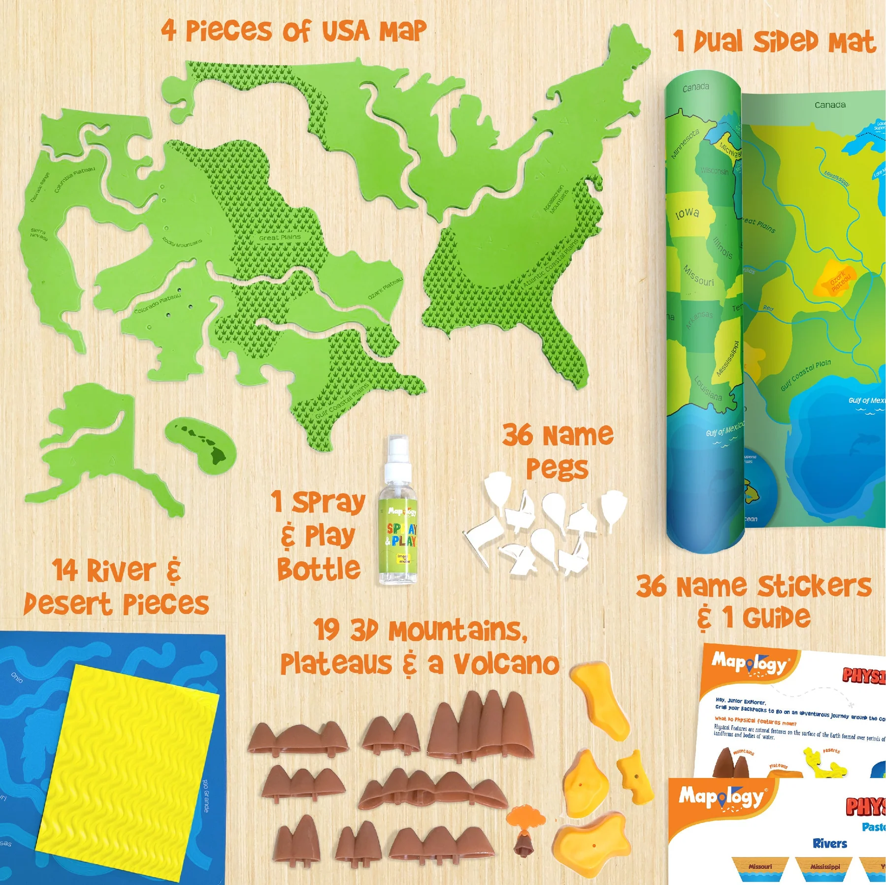 Mapology Physical Map - USA Puzzle