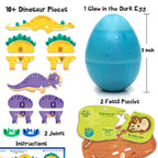 Glow in The Dark Dinosaur Figure Set & Egg - Blue