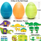Glow-in-the-Dark Dinosaur Eggs | Set of 3 Figures