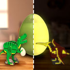 Glow in The Dark Dinos & Egg Green