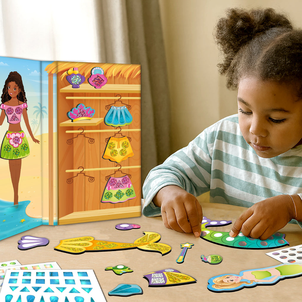 Magnetic Dress-Up Mermaid | Pretend Play Toys for Girls | 30 Magnetic Dresses & Accessories | Interchange & Create Unlimited Outfits | Birthday Gift for Girls Ages 3,4,5,6,7,Multicolour