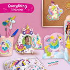 Unicorn Craft Kit | 20+ Mess Free Activities | Bracelet Making Kit, Magnetic Board Princess Dress Up, Unicorn Stickers and More | 5,6,7,8 Year Old Girl Birthday Gift | Crafts for Girls 8-12