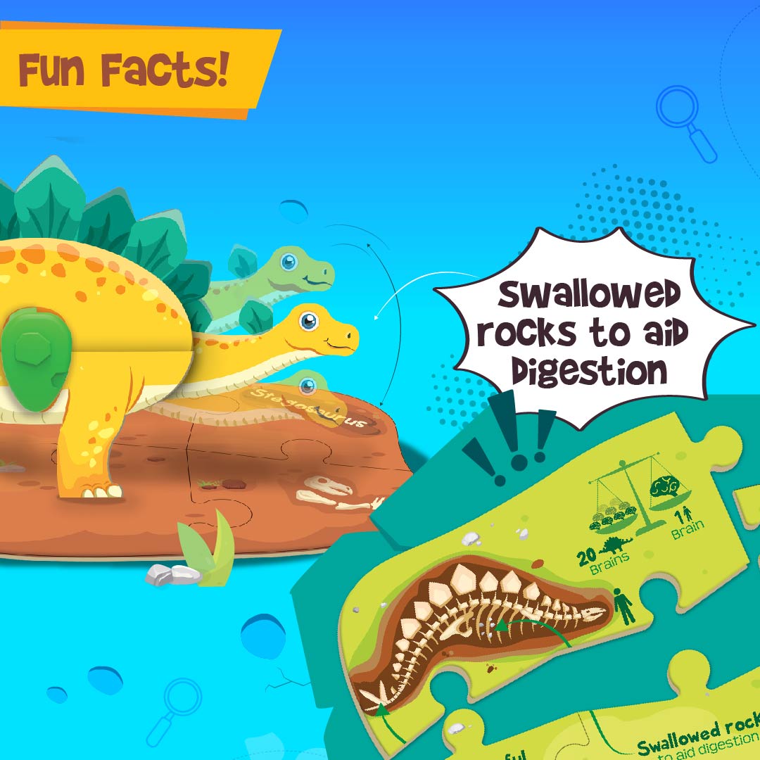 Glow in The Dark Dinosaur Figure Set & Egg - Blue |3D Dinosaur Puzzle for Kids | Build and Play with Glowing Dinosaur Toys | Birthday and Return Gifts for Kids Ages 5,6,7,8,9