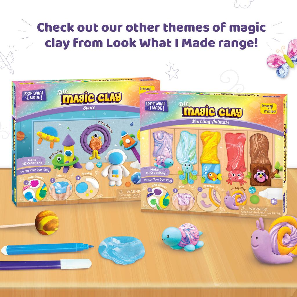 Magic Clay | Colour & Create | Unicorn Craft Kit | Air Dry Clay for Art & Craft | Make 10 Super Clay Creations | Birthday Gift for 5,6,7,8 Year Old Girls & Boys