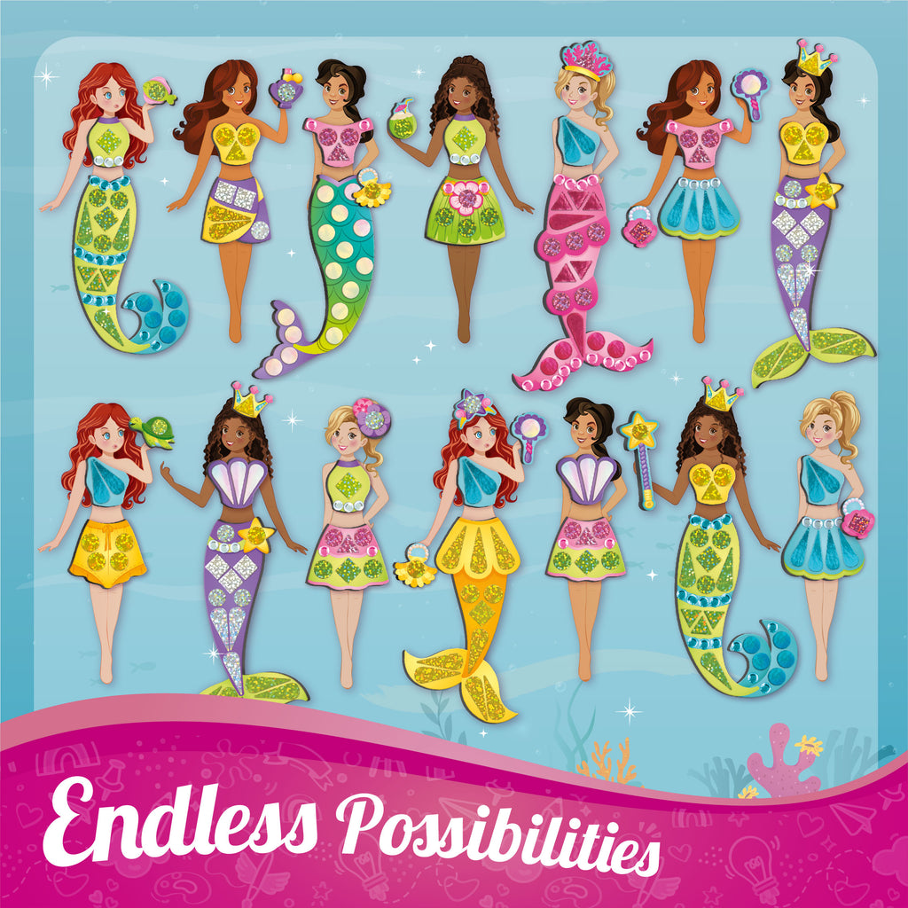 Magnetic Dress-Up Mermaid | Pretend Play Toys for Girls | 30 Magnetic Dresses & Accessories | Interchange & Create Unlimited Outfits | Birthday Gift for Girls Ages 3,4,5,6,7,Multicolour