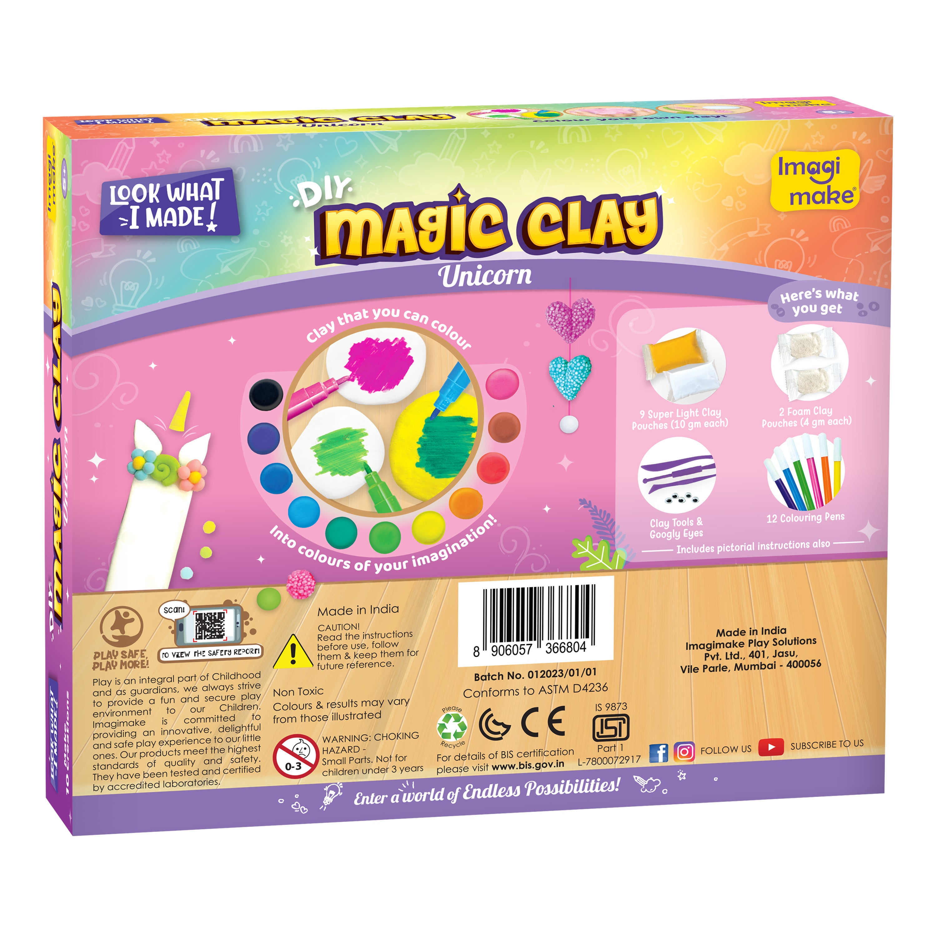 Magic Clay | Colour & Create | Unicorn Craft Kit | Air Dry Clay for Art & Craft | Make 10 Super Clay Creations | Birthday Gift for 5,6,7,8 Year Old Girls & Boys
