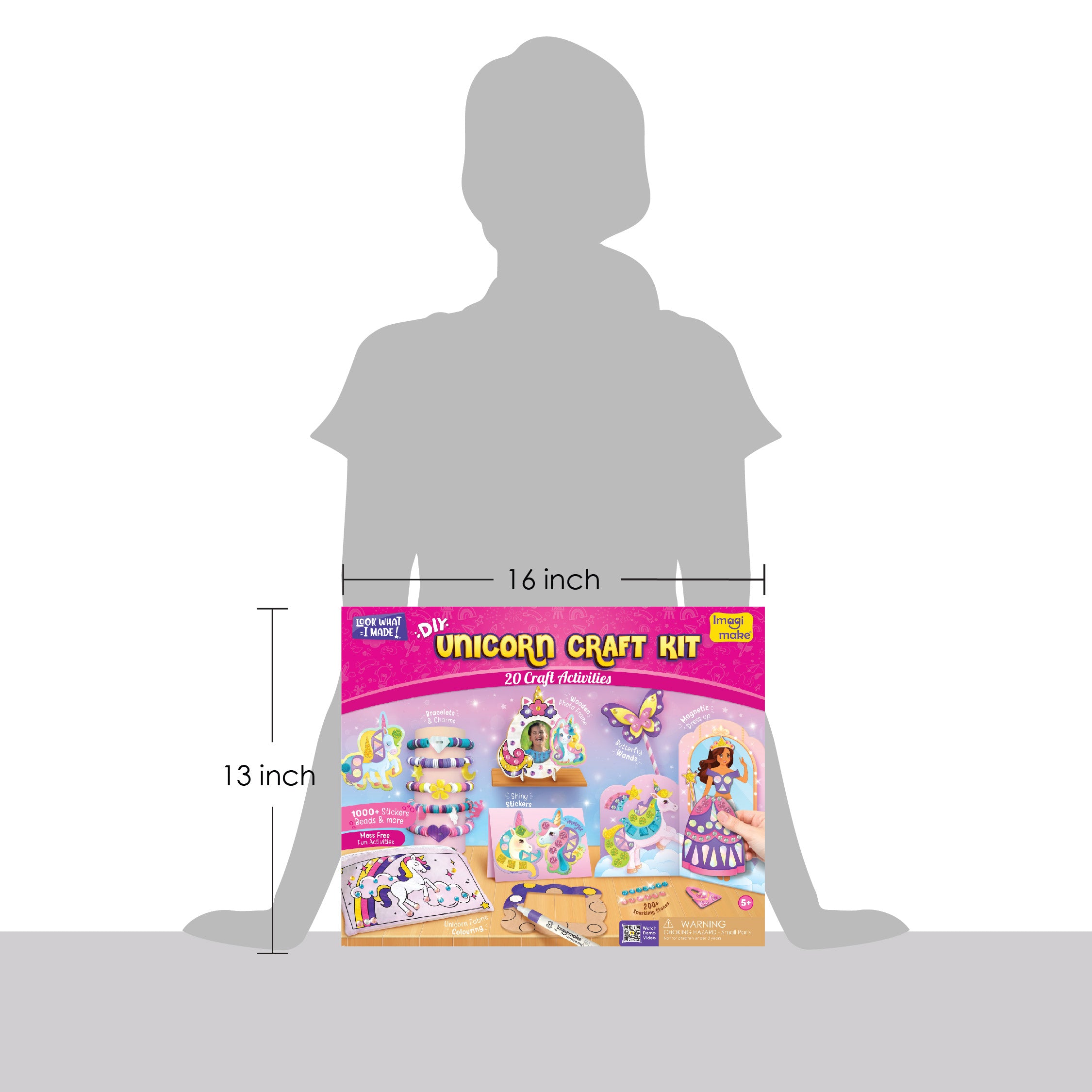 Unicorn Craft Kit | 20+ Mess Free Activities | Bracelet Making Kit, Magnetic Board Princess Dress Up, Unicorn Stickers and More | 5,6,7,8 Year Old Girl Birthday Gift | Crafts for Girls 8-12