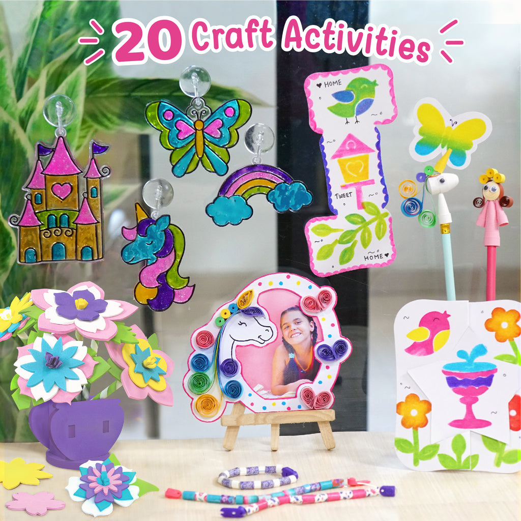Fabulous Craft Kit | Girls Toys Age 6-8 | Window Art | Unicorn Gifts for Girls Age 6-8 | 7 Year Old Girl Birthday Gifts | Arts and Crafts for Kids Ages 6-8 | Gifts for 5 Year Old Girls