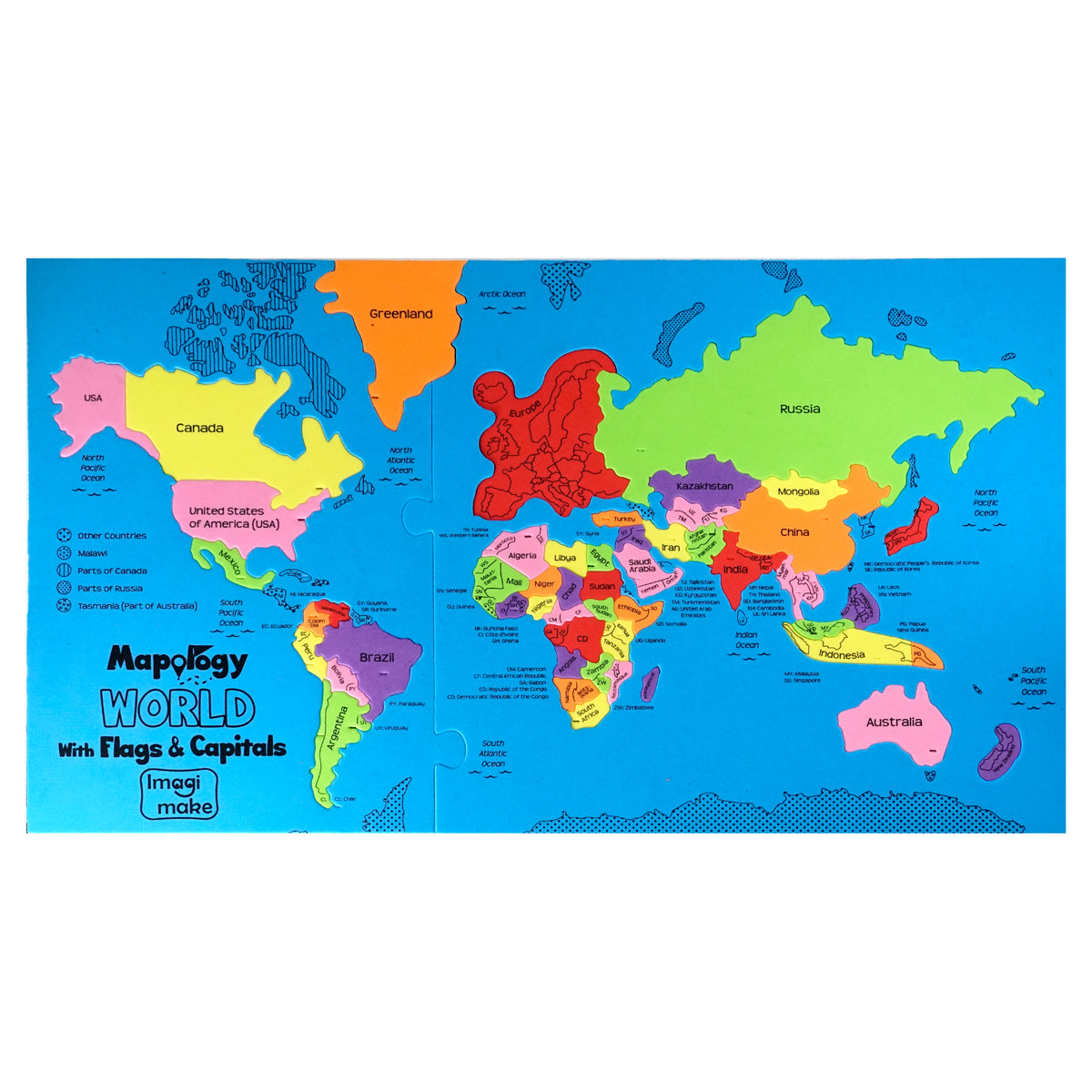 Interactive World Map Puzzle — Learn Countries, Flags & Capitals (Ages ...