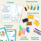 Clay Murals - Jungle - Modelling Clay & Glass Paint - 5 Designs - Art & Craft Kit - Age 5 Years+ (Jungle)