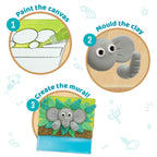 Clay Murals - Jungle - Modelling Clay & Glass Paint - 5 Designs - Art & Craft Kit - Age 5 Years+ (Jungle)