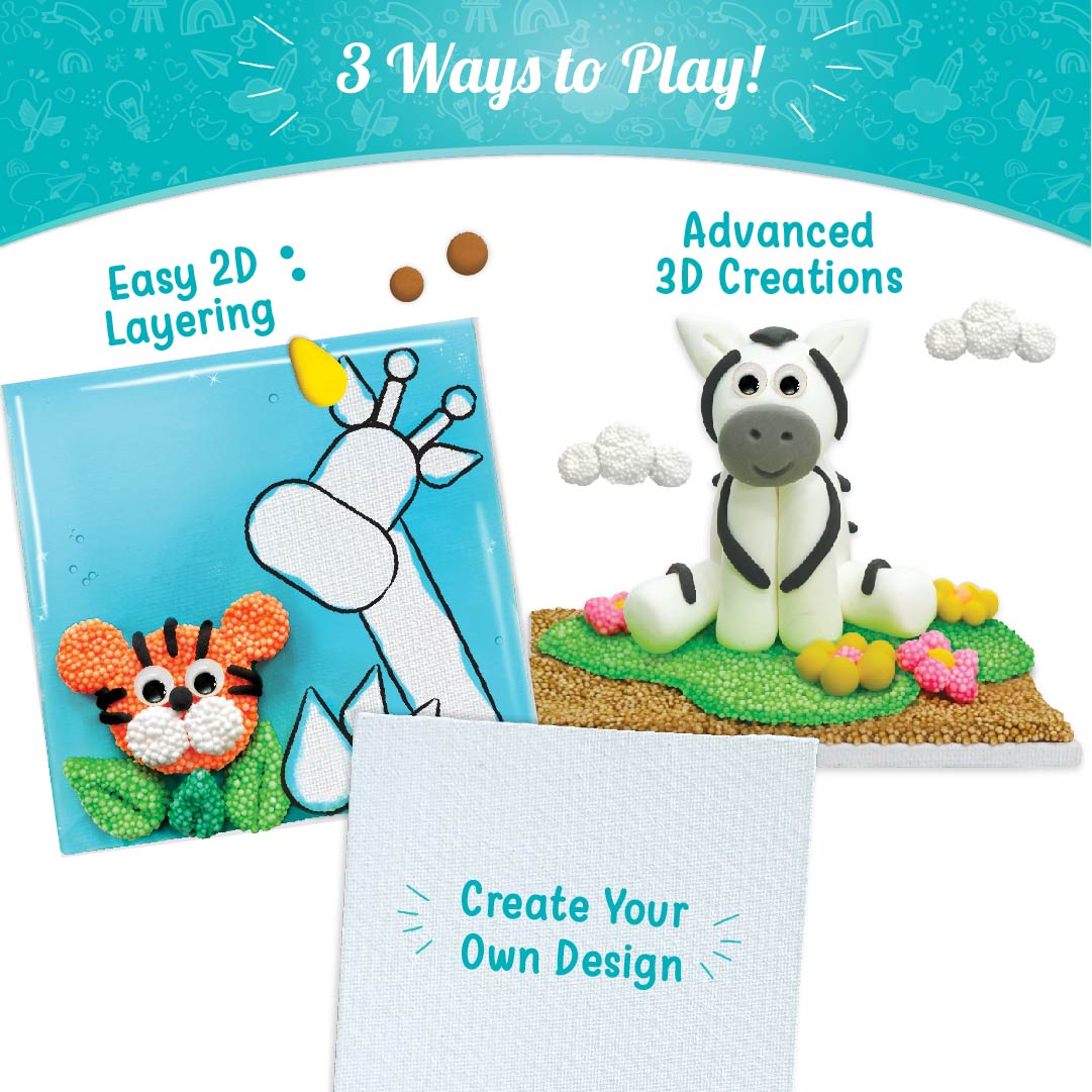 Clay Murals - Jungle - Modelling Clay & Glass Paint - 5 Designs - Art & Craft Kit - Age 5 Years+ (Jungle)