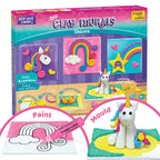 Clay Murals -Unicorn - Modelling Clay & Glass Paint - 5 Designs - Art & Craft Kit - Age 5 Years+